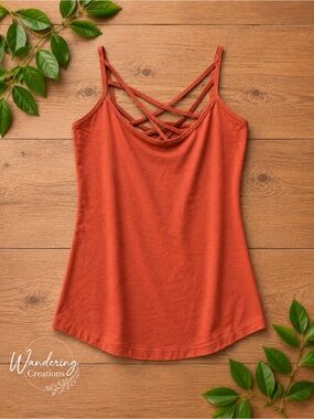 Zenana Rust Strappy Crisscross Tank